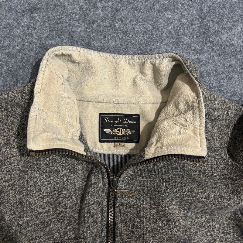Straight Down 1/4 Zip Pullover Men’s Large USA Made Brown gallery