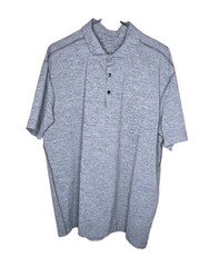 LULULEMON HCLU/HCUE Blue Soft Jersey Short Sleeve Polo Shirt Top Large