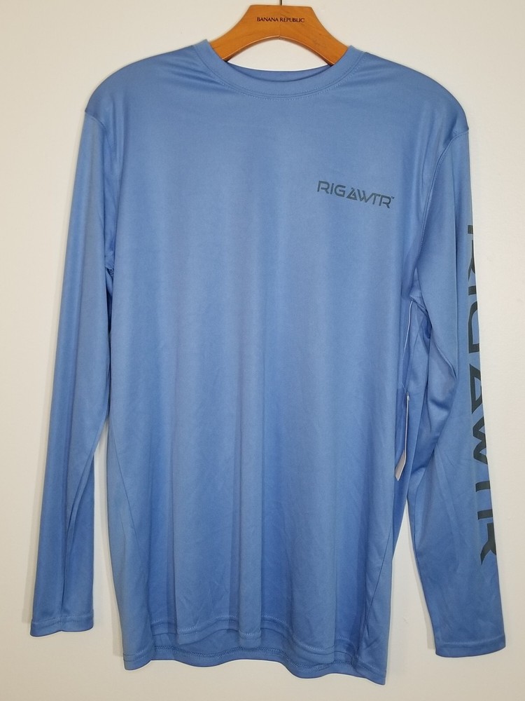 NWT Rig And Water Performance Long Sleeve T Shirt Mens Size M UPF 50 Fishing