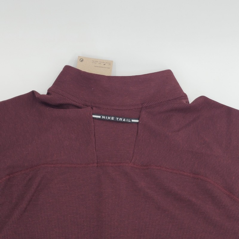 Nike Trail Running Top LS Shirt Dri-Fit Mens LARGE L 1/4 Zip Brick Dark Red NEW gallery