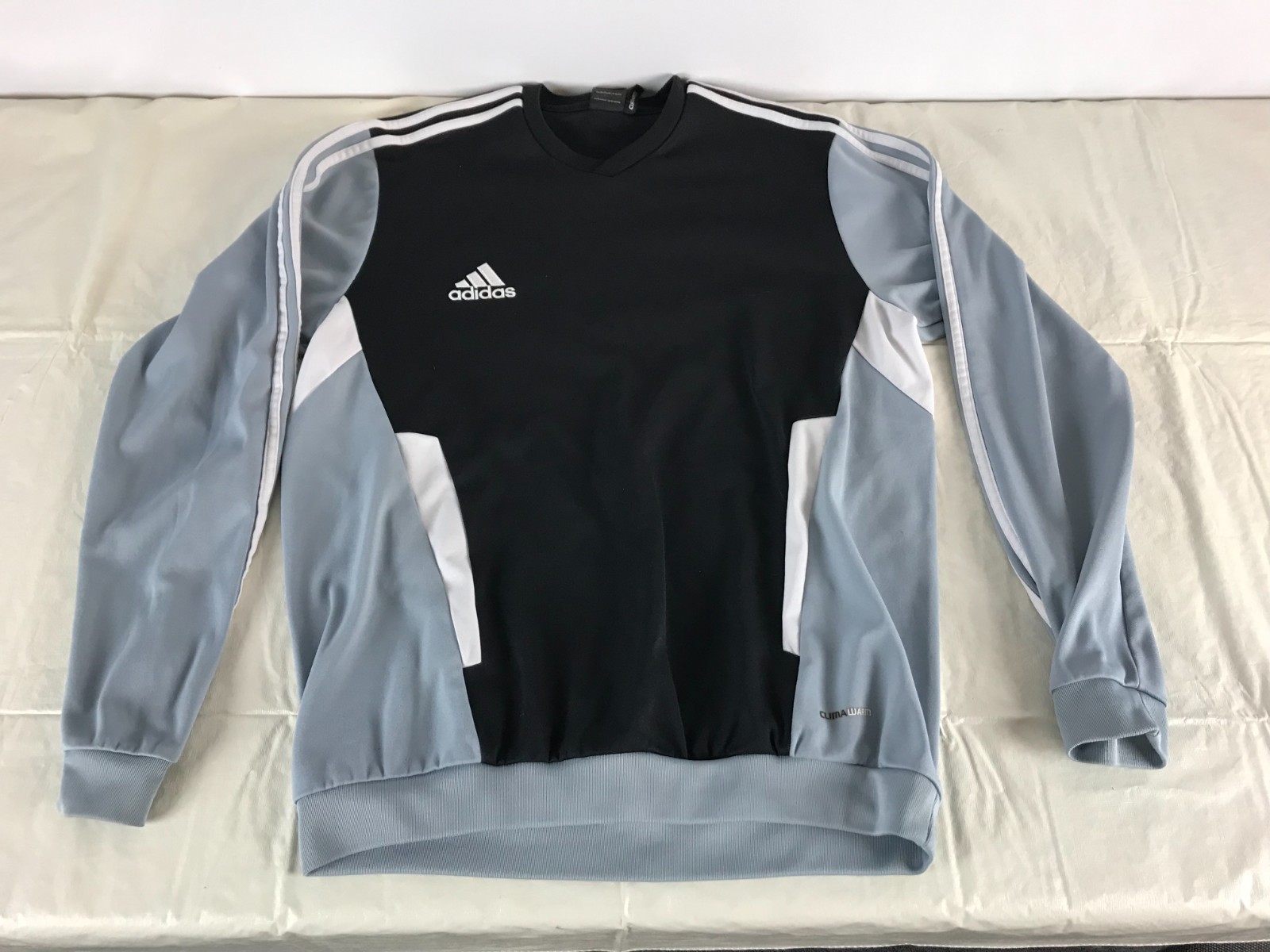 Adidas Climawarm Crewneck Sweater Black Gray Pullover Soccer Goalie Jersey Style gallery