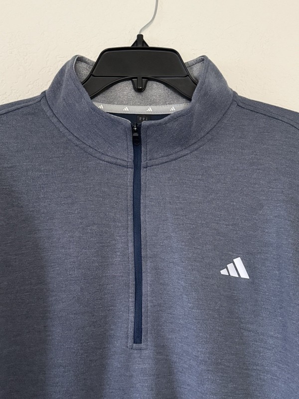 Adidas “Elevated” 1/4-Zip Golf Jersey Top, NWT - Men’s XL, Navy, $70 gallery
