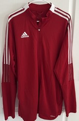 Adidas Men XLT Red AeroReady Prime Green Front Zip 3 Stripe L/S Track Jacket
