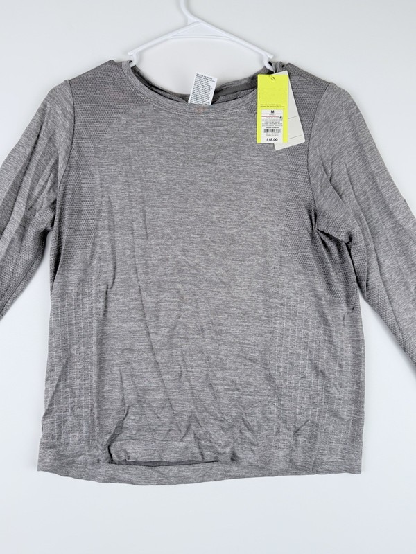 All in Motion Men's Long Sleeve Seamless T-Shirt Heather Gray Size MEDIUM gallery