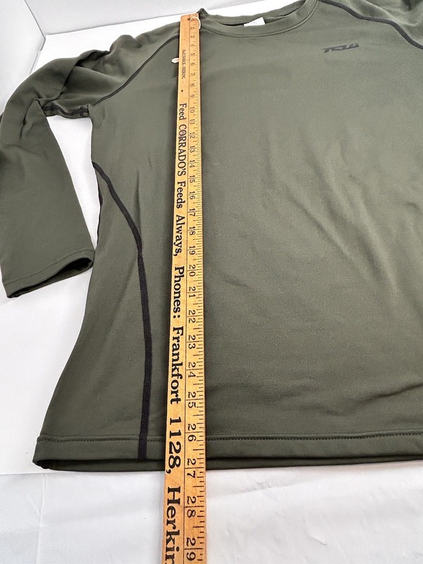 Men’s Tesla Long Sleeve Compression Shirt Size Large Green Workout TSLA gallery