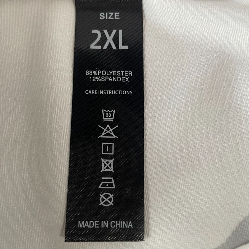 White Quarter Zip Performance Long Sleeve Shirt 2XL Athleisure Training Minimal gallery