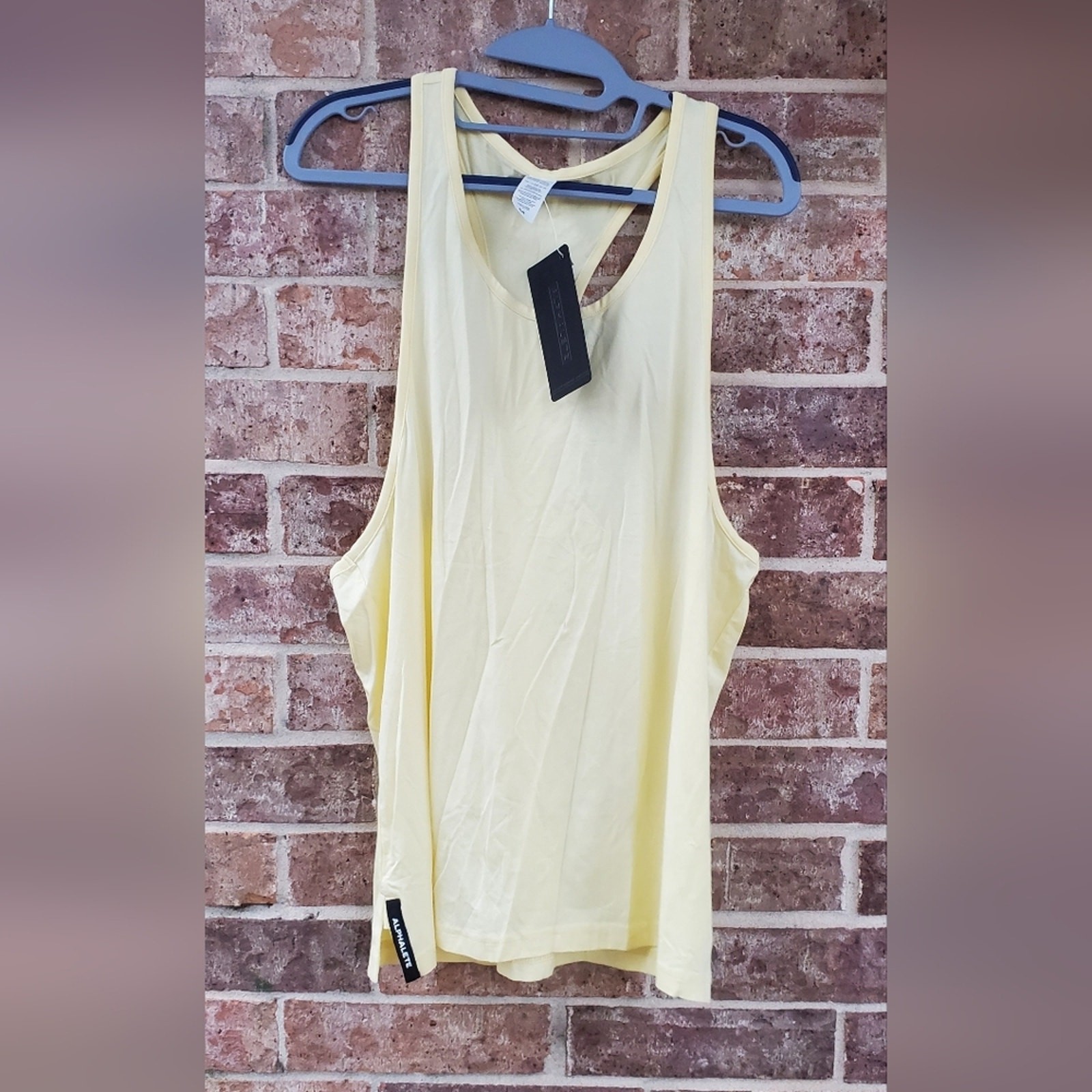 Alphalete Light Yellow Stringer Men's Tank Size M gallery
