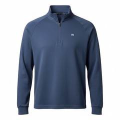 TravisMathew Mens Blue Performance Stretch 1/4 Zip Pullover Golf