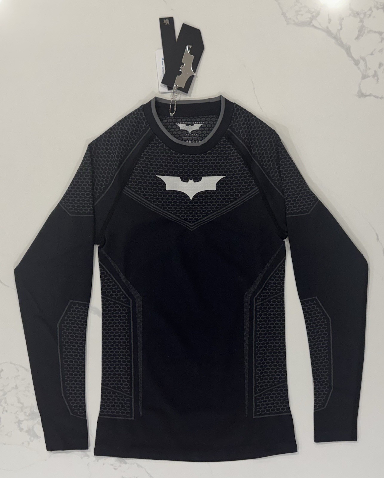YoungLA Batman Compression Shirt Men's Large Black Long Sleeve Gym Athletic NWT gallery