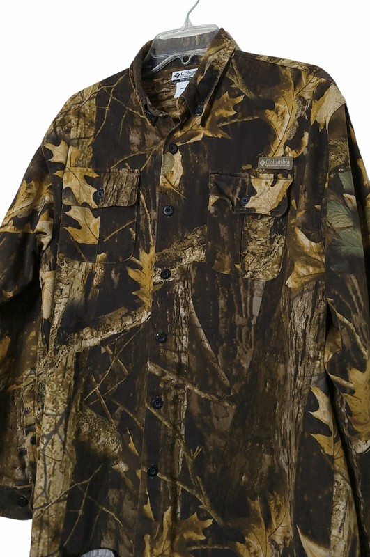 COLUMBIA Timberwolf Hunting Camo Shirt MEDIUM Fishing Long Sleeve Button Down gallery