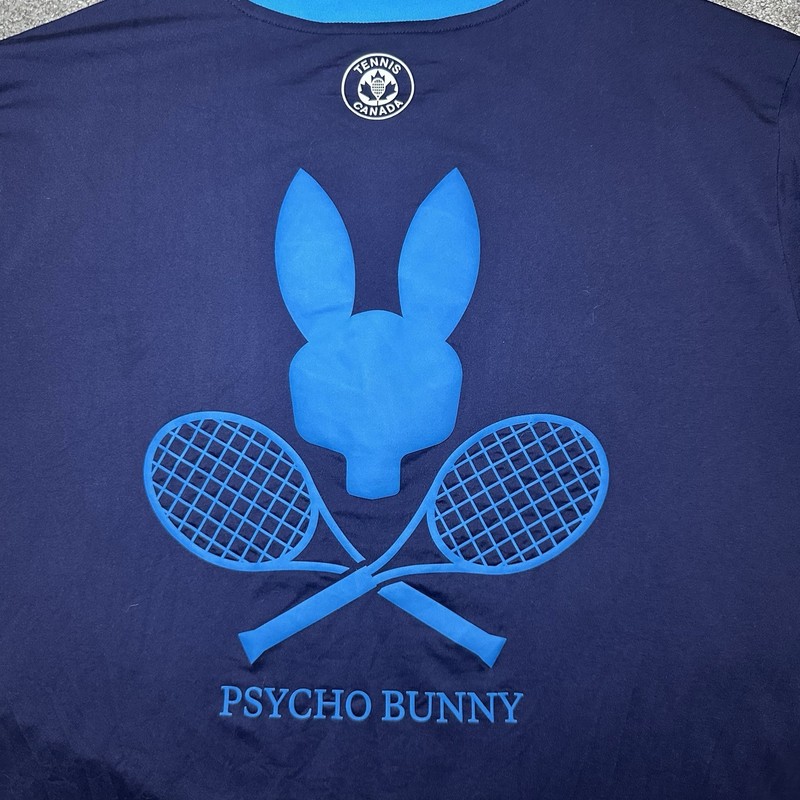 Psycho Bunny Tennis T-Shirt Jersey Mens M Medium Blue Canada National Bank gallery