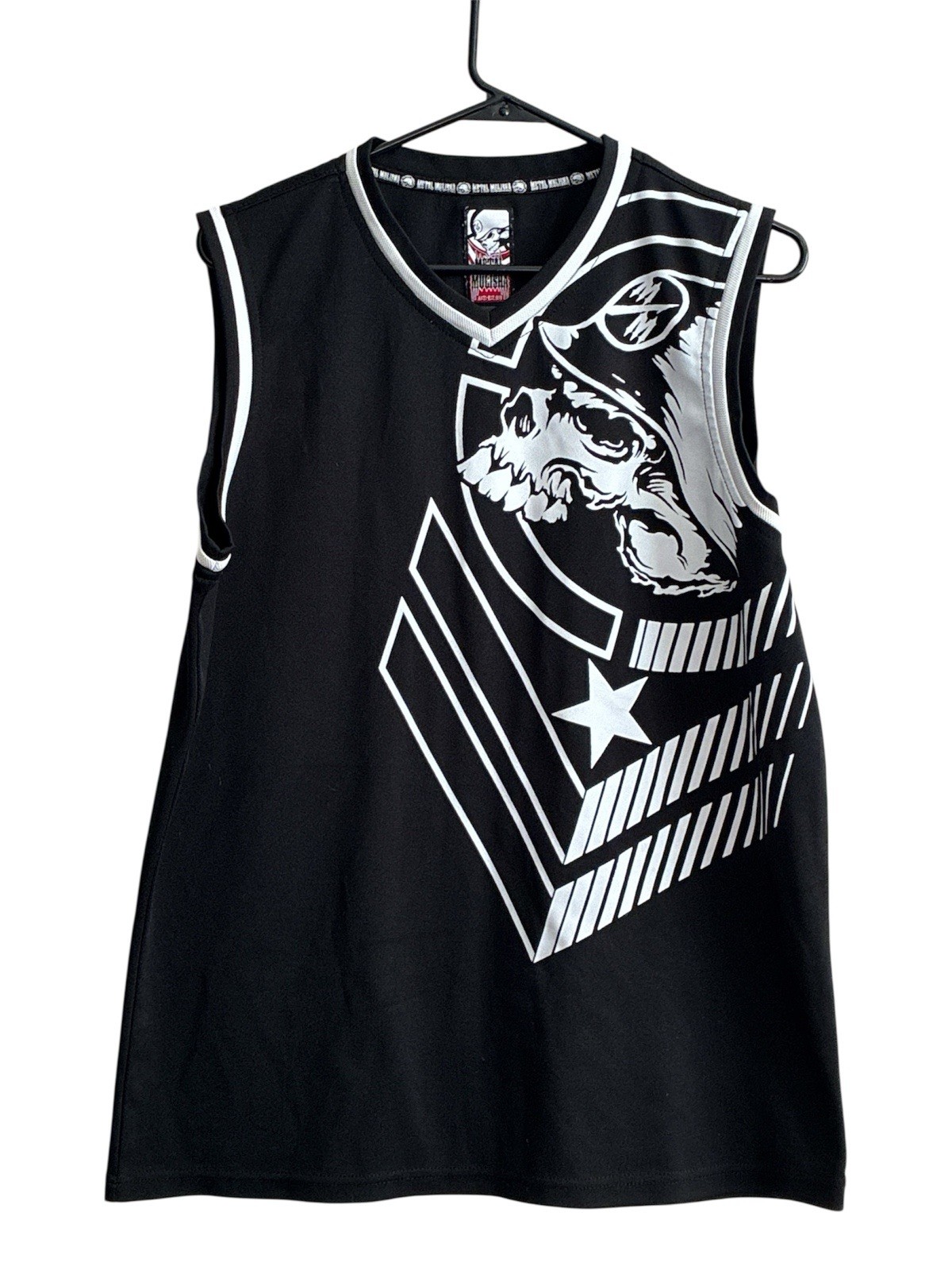 Metal Mulisha Tank Top Jersey No SZ Tag M? Black Graphic Skull Active Mens Y2K gallery