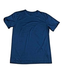 Nike Athletic Top Mens Medium Crew Neck Shirt Short Sleeve Fitted Navy Blue Logo