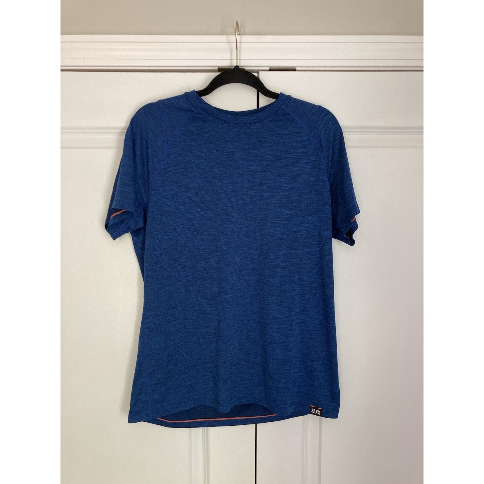 Saxx Aerator Shirt Men Med Short Sleeve Pullover Crew Neck Blue Moisture Wicking gallery