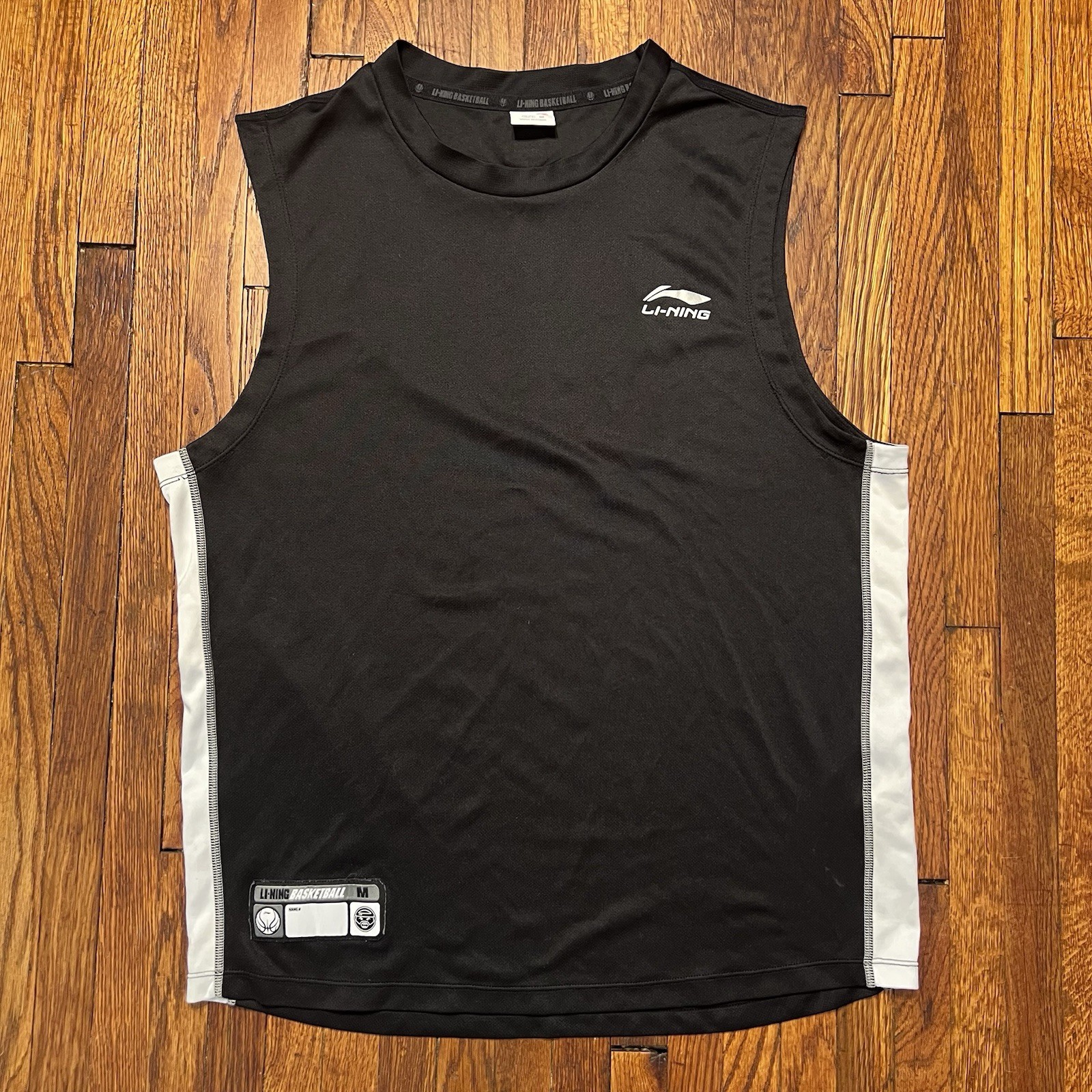 Li-Ning Basketball Jersey Size Medium Vintage Curry Black Polyester Sleeveless gallery