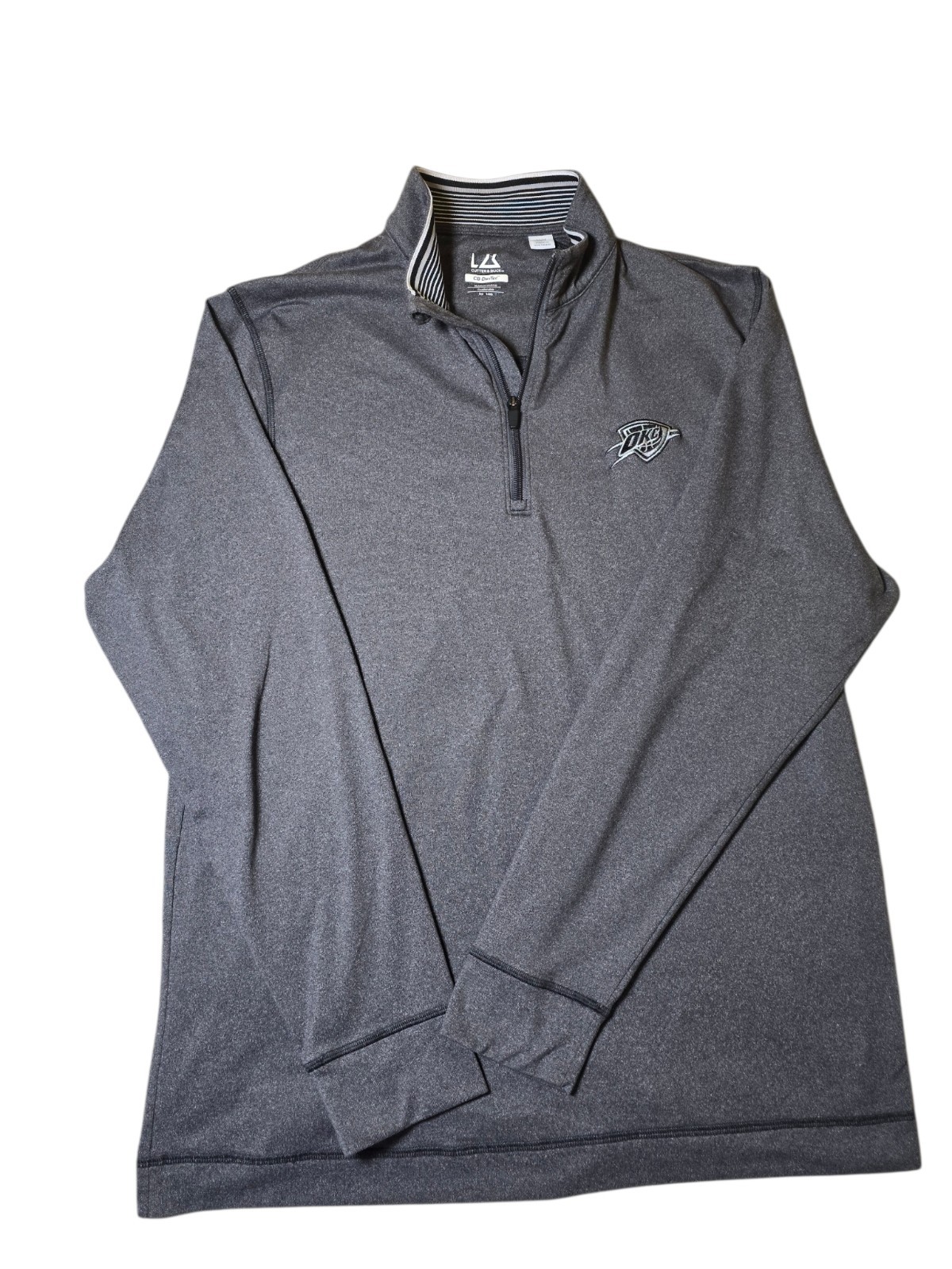 Cutter & Buck Sweater M Gray CB DryTec Quarter Zip Golf Pullover OKC Thunder gallery