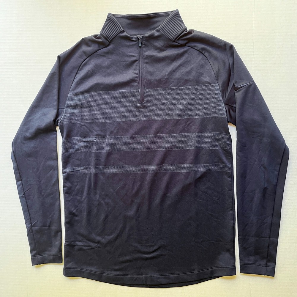 Nike Dri-FIT Vapor Shirt 1/4 Zip Golf Pullover Mens S BV0390-451 Navy Blue Strip
