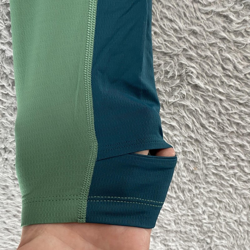 Peloton Shirt Mens Large Green Colorblock Long Sleeve Thumbholes Athletic gallery