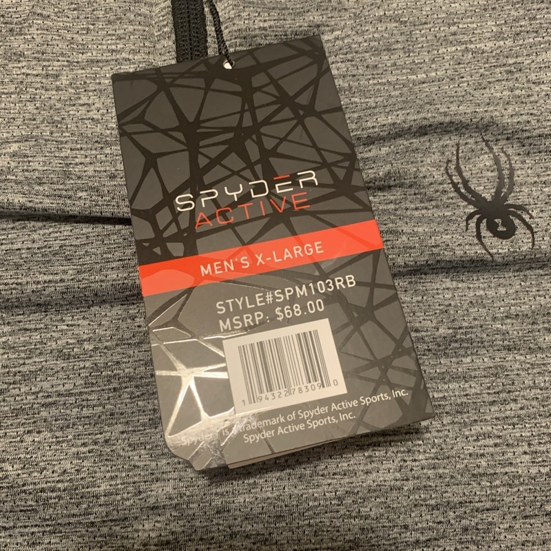 Spyder Active Mens XL Gray Heather Quarter Zip Pullover SPM103RB ProWeb NWT gallery