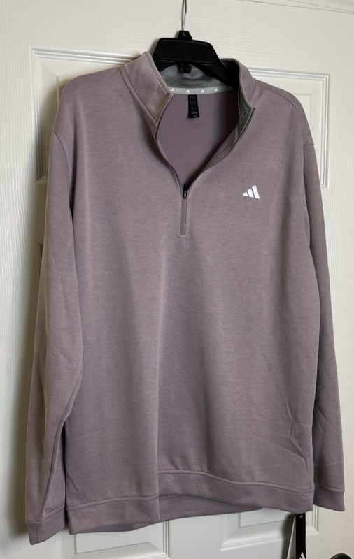 Adidas Elevated 1/4 Zip Golf Pullover Men's Sz XL Prelov Fig Purple ADVR0884 NWT gallery