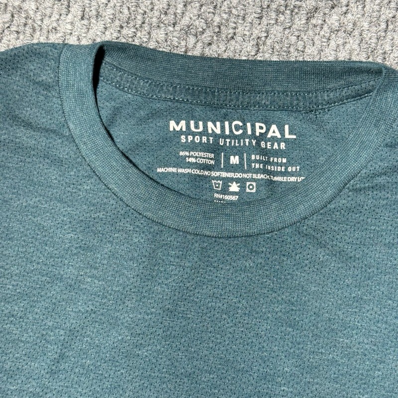 Municipal Shirt Active Sport Utility Gear Workout Gym Run Green Mens Sz Medium gallery