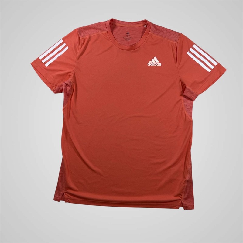 Adidas Running Own The Run Tee Mens Medium Coral Orange Aeroready IC7628 gallery