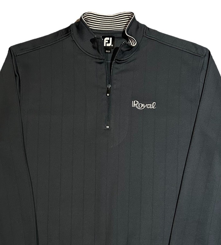 Footjoy 1/4 Zip Royal C.C Performance Golf Pullover Men’s M Dark Green MINT!! gallery
