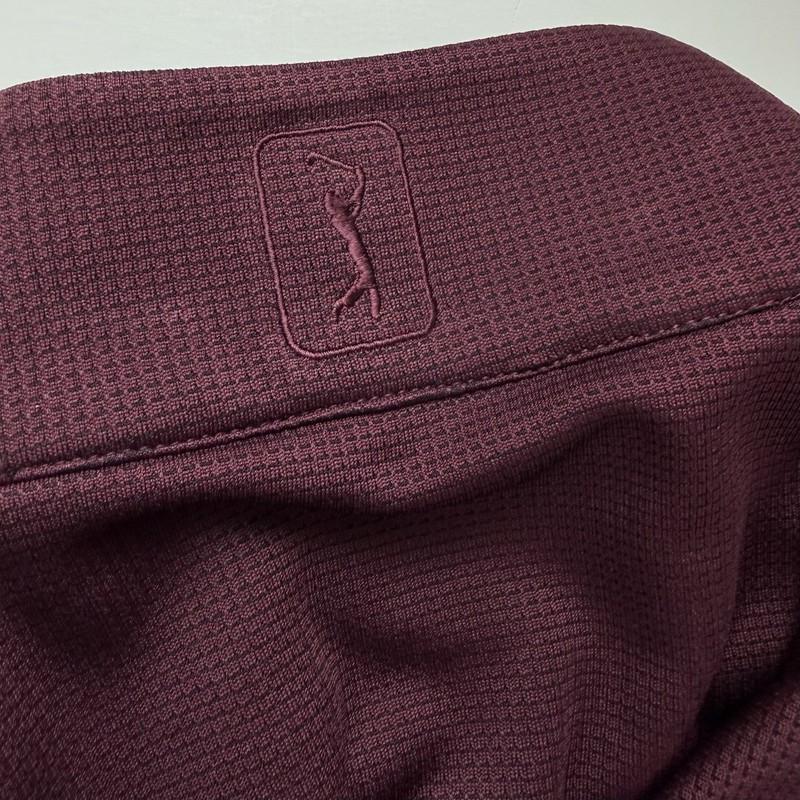 PGA Tour Pullover Quarter Zip Mens XL Maroon Black Thermal Long Sleeve NWT gallery
