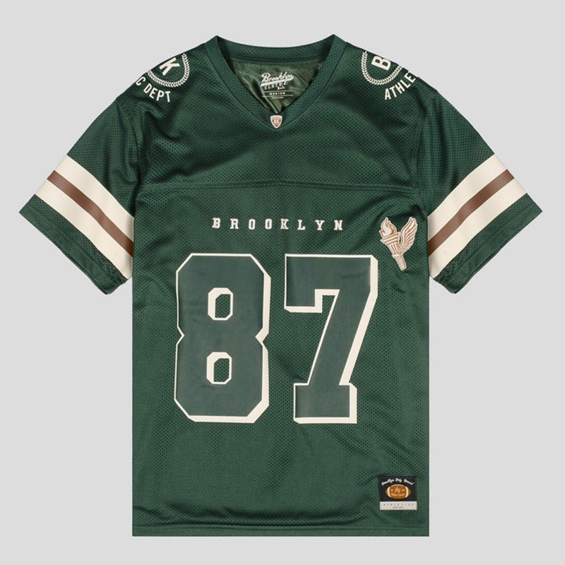 NWT Brooklyn Cloth 87 Athletic Dept Mesh Football Jersey - Small | Forest Green gallery