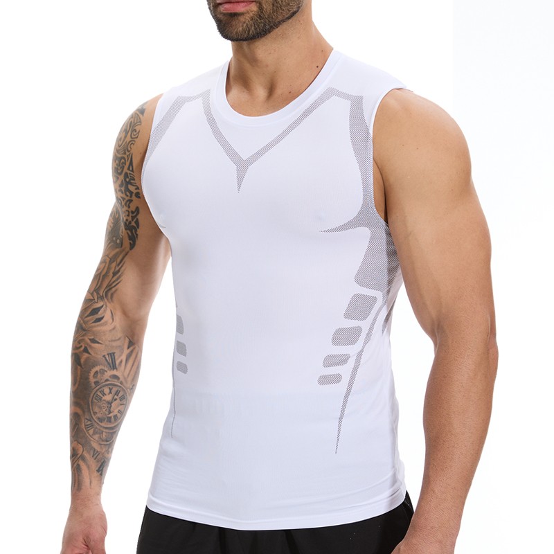 Men Tight Sleeveless Vest Compression High Elastic Quick Dry Tank Top Bsae Layer