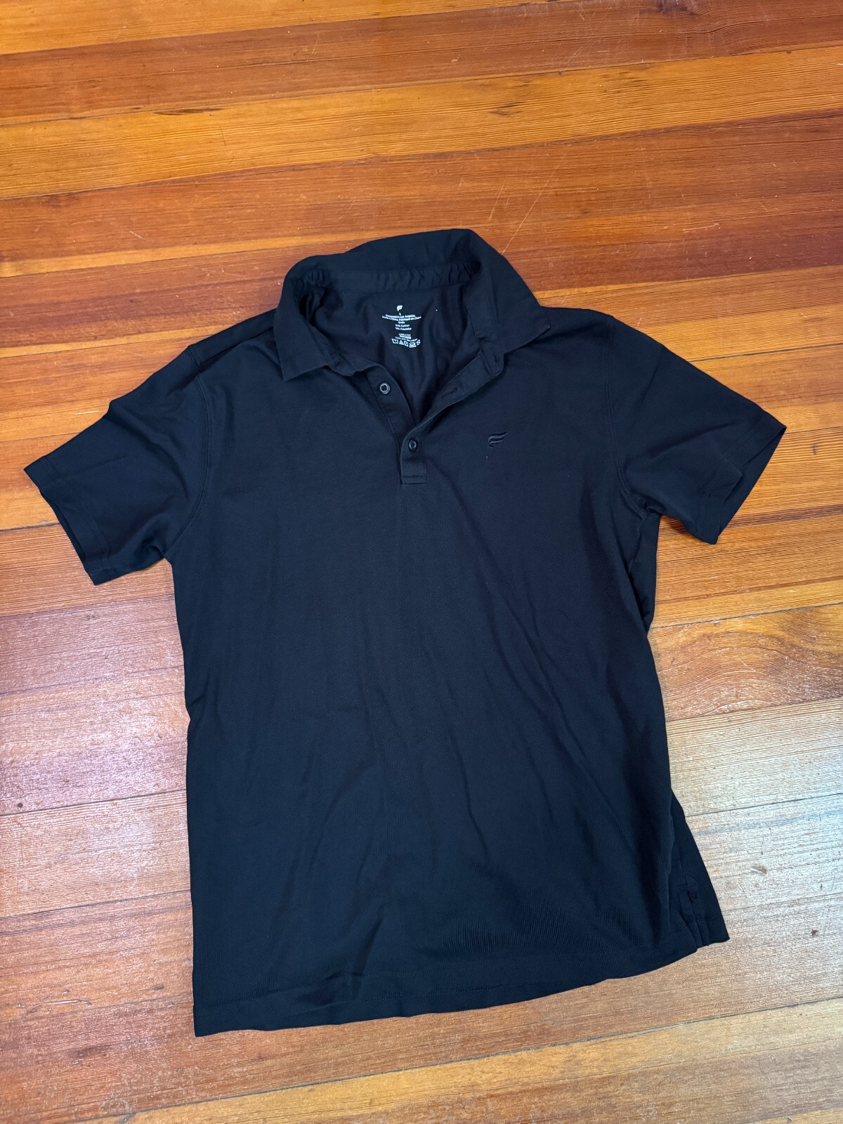 Fabletics Men's Small - The Dash Polo Shirt Black - Breathable Active gallery