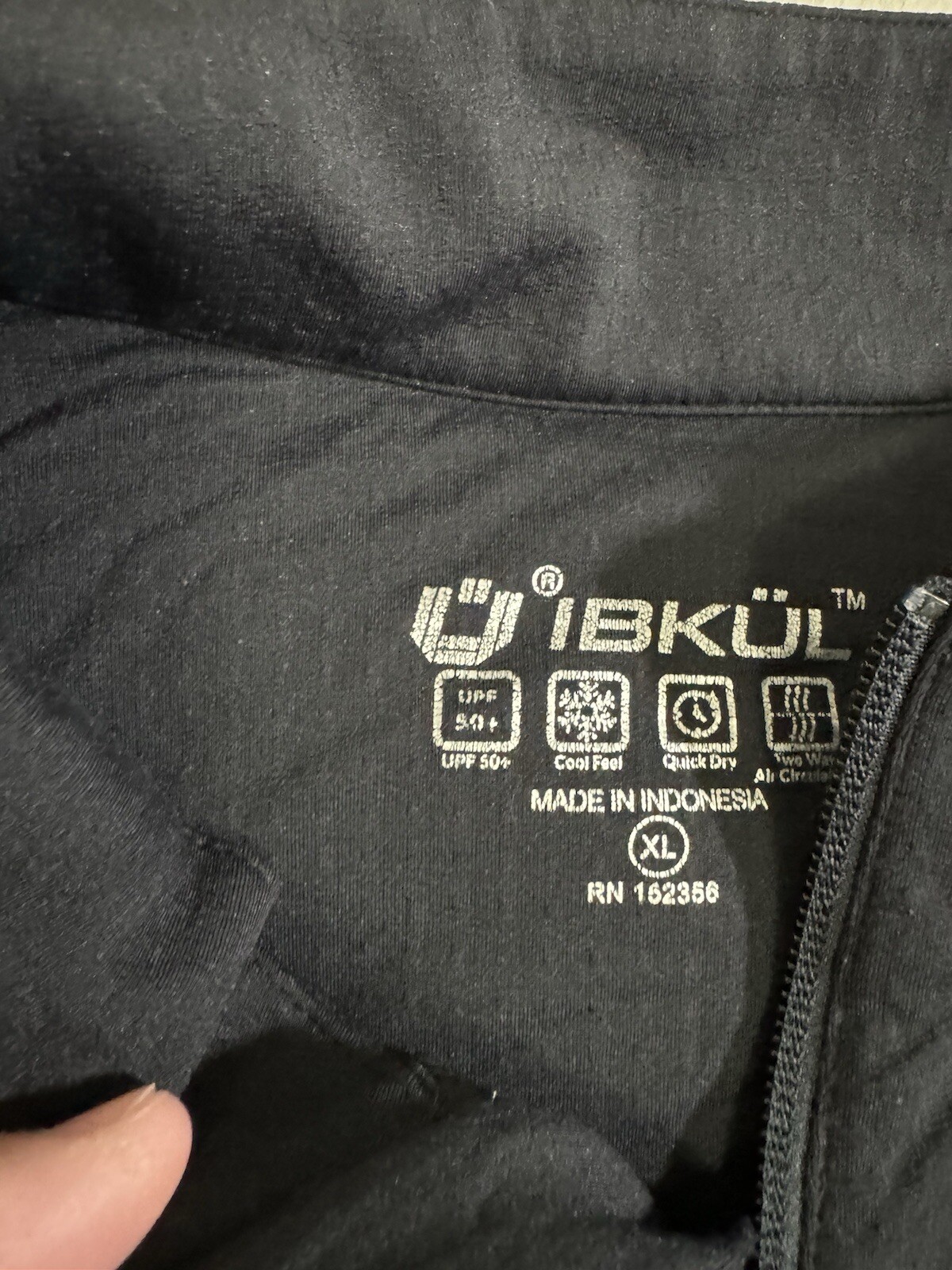 IBKUL 1/4 Zip Men’s XL Nylon Blend Mesh Quarter Zip Pullover Golf Black gallery