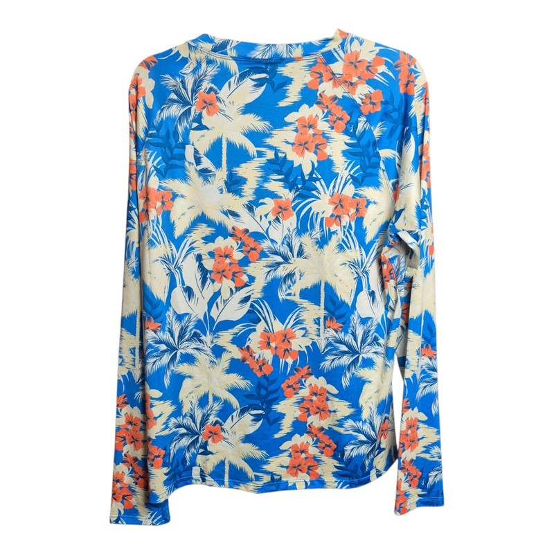 Robert Graham Men's Medium Tropical Forest Azure Blue UPF 50+ Shirt NWT gallery