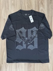 NWT Hollister Eagle Graphic Football Jersey XS Black Mesh Baggy Fit