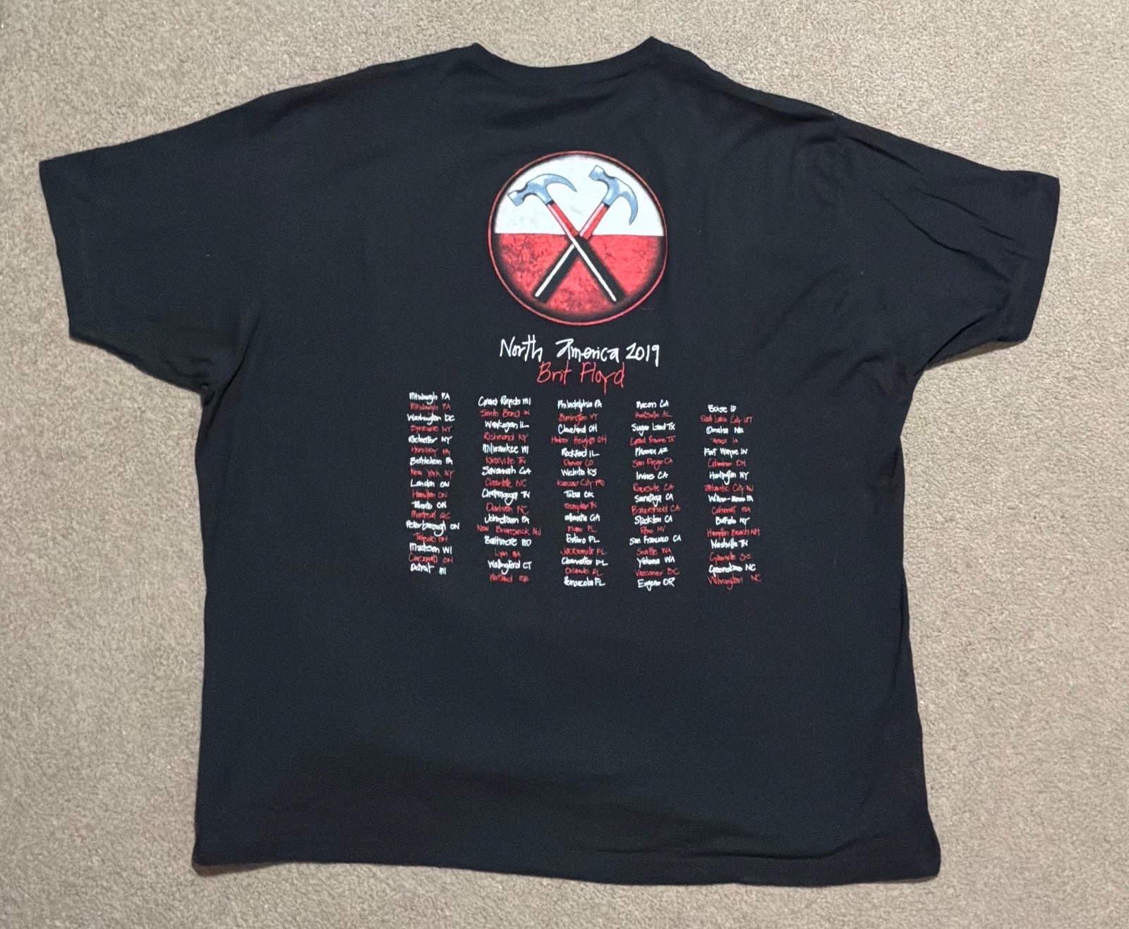 Authentic BRIT FLOYD 40 YEARS OF THE WALL 2019 Tour Concert Shirt 2XL NEVER WORN gallery