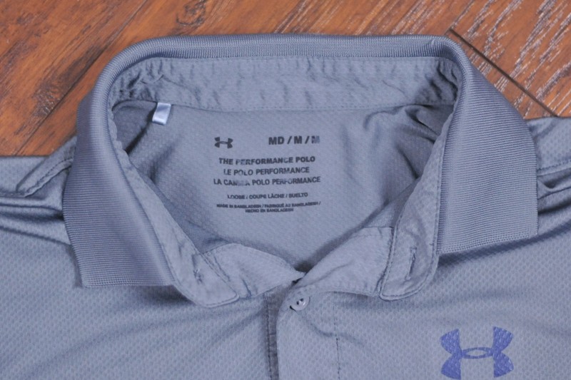 Under Armour Performance Golf Polo Shirt Gray Navy Men's Medium M gallery