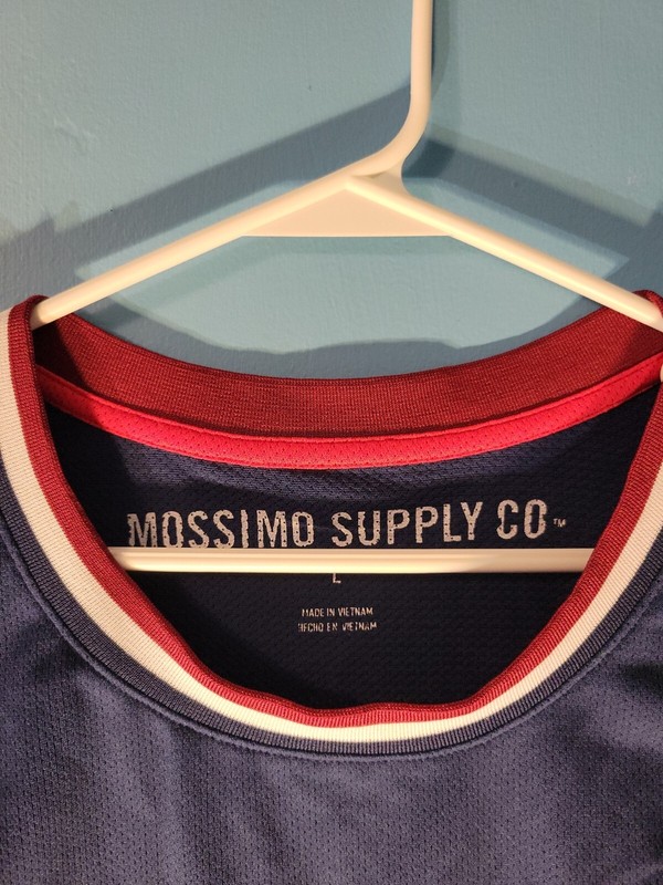 Mossimo Supply Mens Red White & Blue AMERICA Basketball Jersey Size L gallery