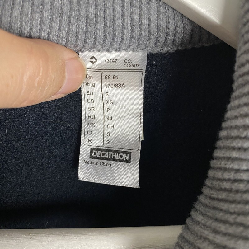 DECATHLON Tribord 100 Sailing Pullover Sweater Mens XS Water Repellent Gray Navy gallery