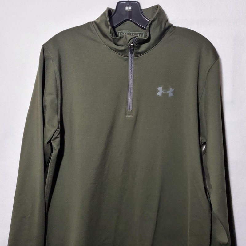 Under Armour Pullover Mens Large Green Infrared Fitted 1/4 Zip Long Sleeve gallery
