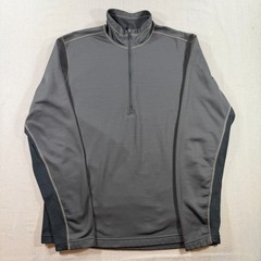 REI Co Op MTS Thermal Quarter Zip Pullover Mens Large Gray PolarTec Fleece Lined