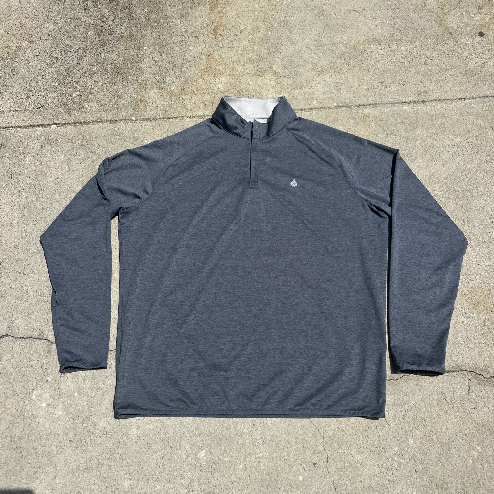 Peter Millar Crown Crafted Stealth Performance 1/4 Zip Men's XL Blue Golf Casual gallery