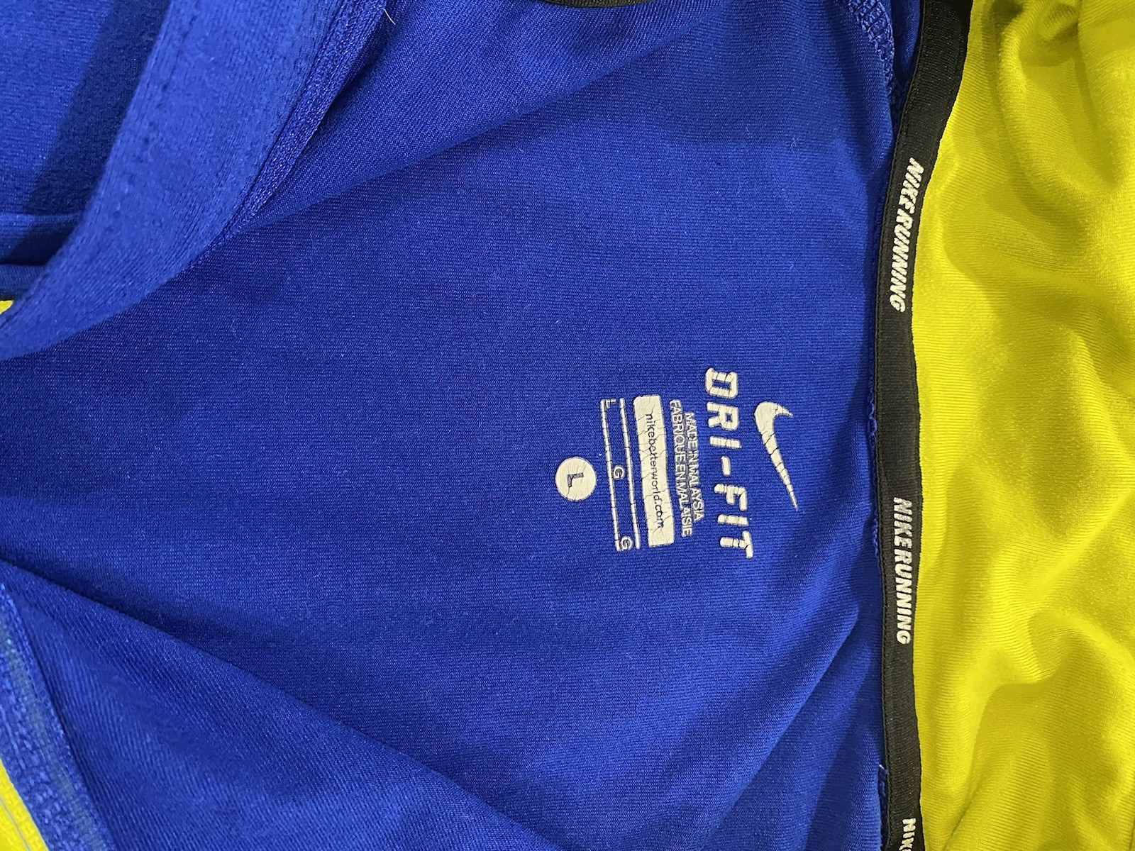 Nike Running Dri-Fit Element 1/4 Zip, Men’s Size L Blue And Yellow gallery