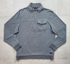 Travis Mathew Men’s Large Golf Pullover Shirt 1/4 Zip Long Sleeve Gray Pockets