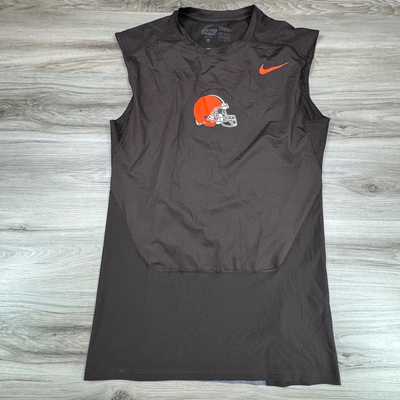 Nike Pro Combat Cleveland Browns Compression Tank Top Mens XL Brown 703670-239 gallery