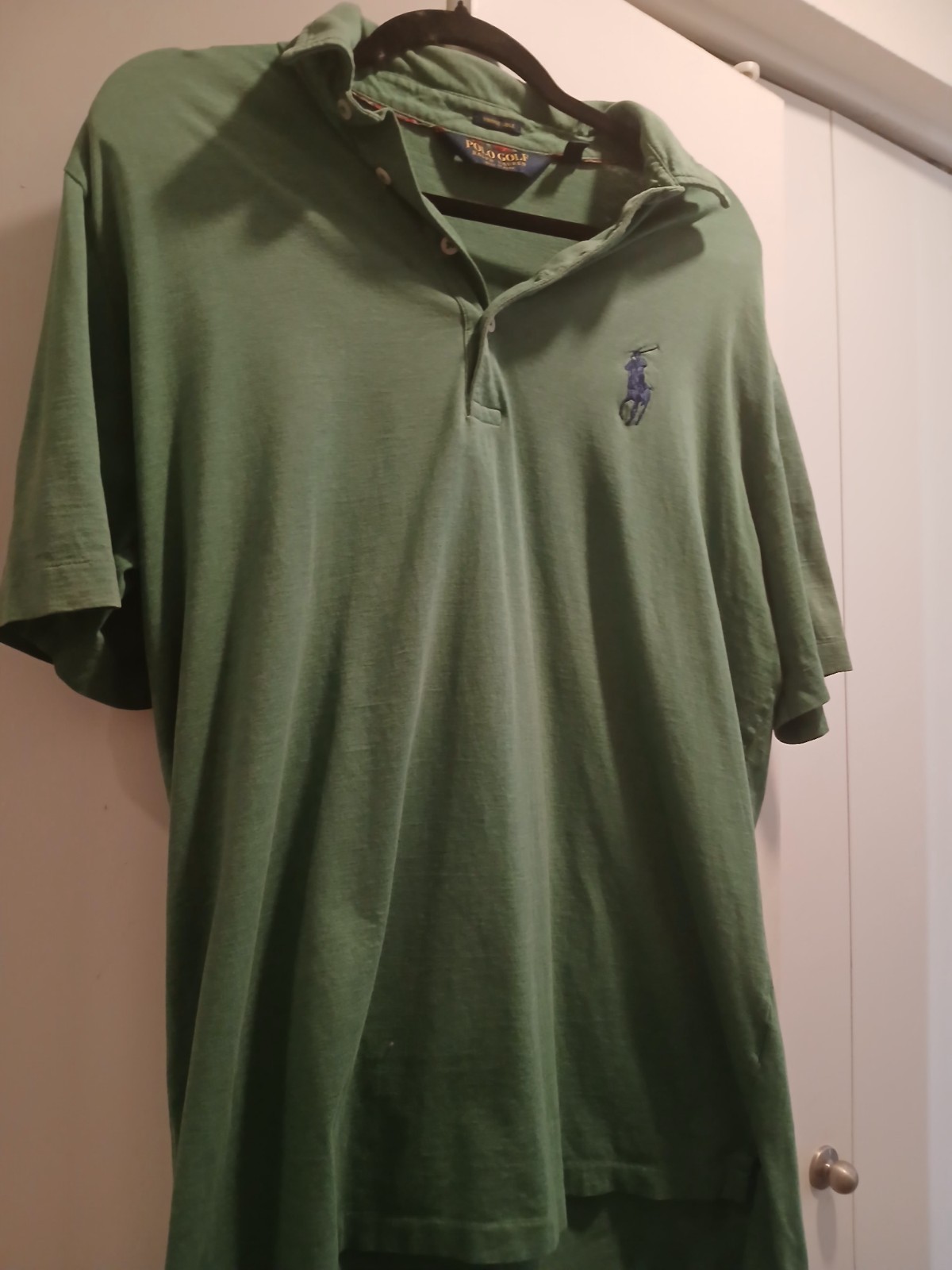 Men's Polo Ralph Lauren golf shirt vintage Lisle green Big Pony preppy gallery