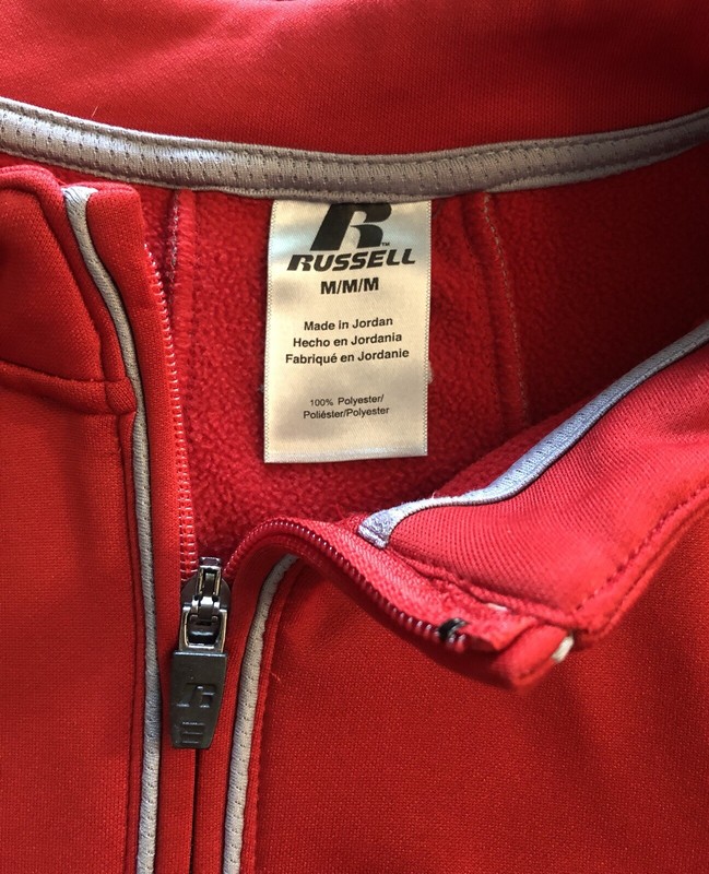Russell Red Pullover Zip Up Unisex Medium gallery