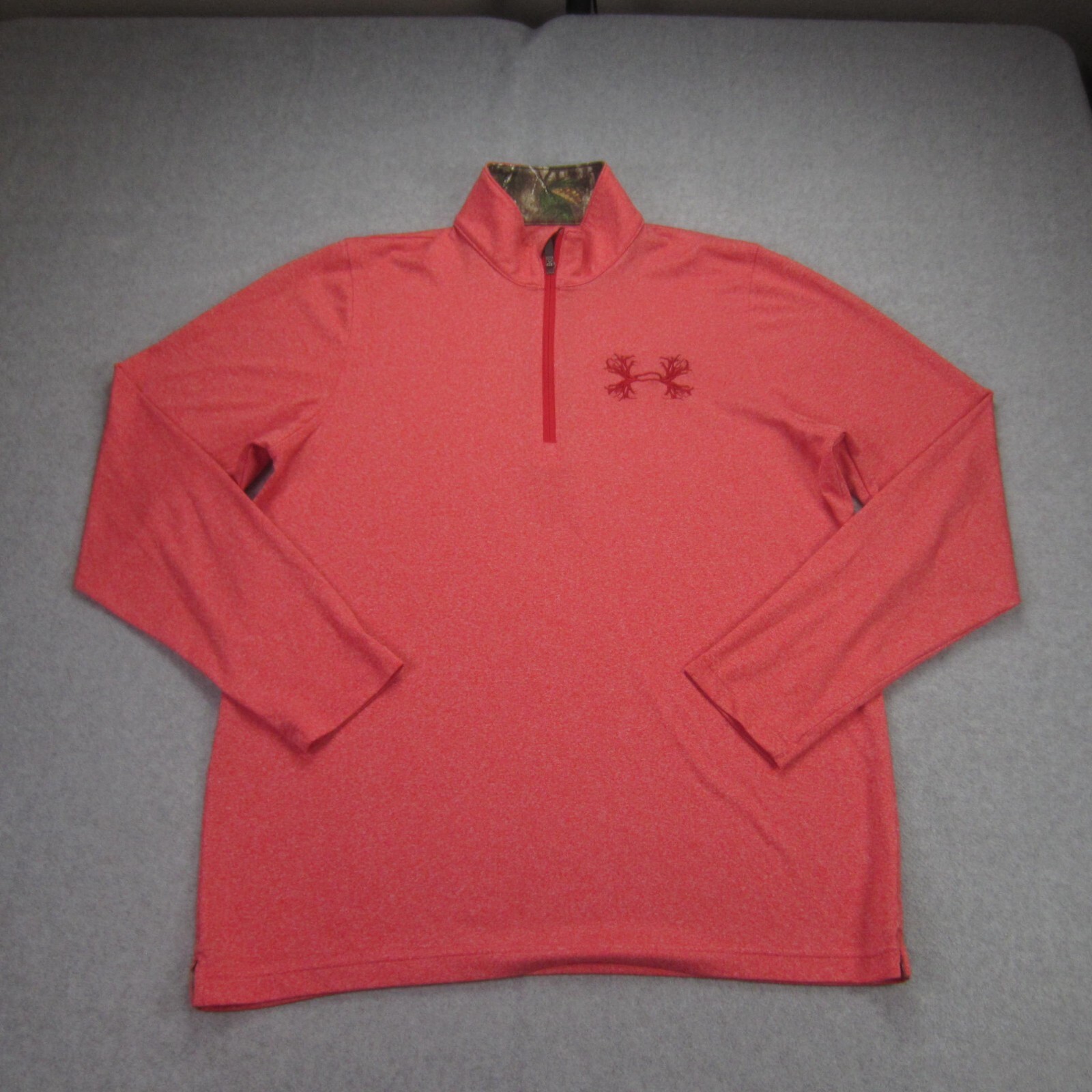 Under Armour 1/4 Zip Pullover Mens Large Heather Red Borderland Loose HeatGear gallery