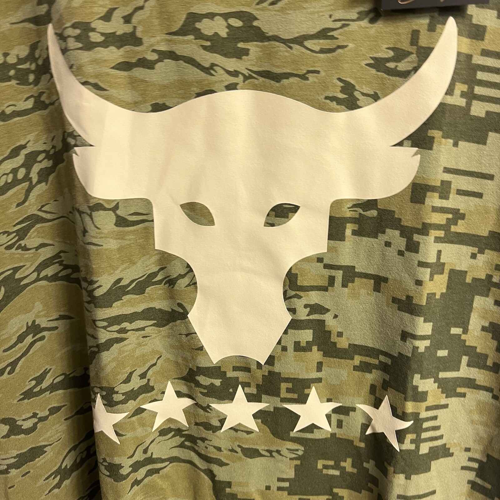 Under Armour Project Rock Veterans Day Show Camo - Green/Black T-Shirt - Size L gallery