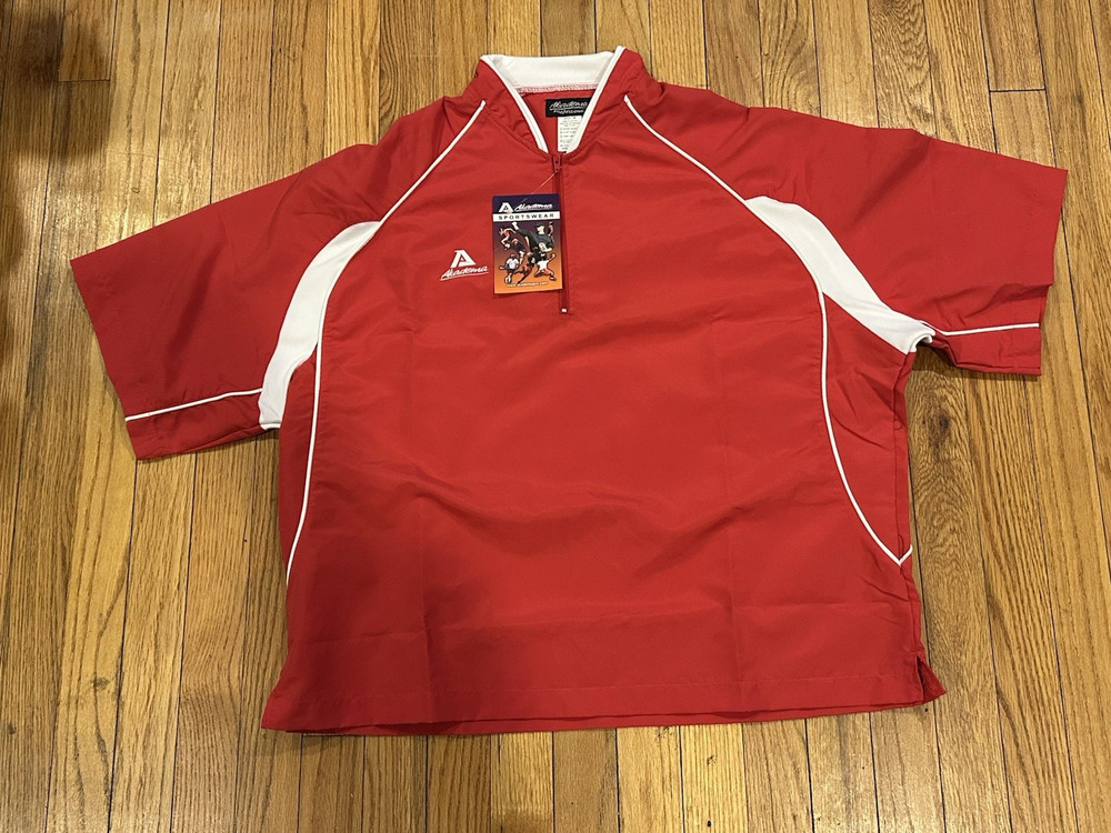 Akadema Pullover Red Dugout Practice Jacket M Baseball