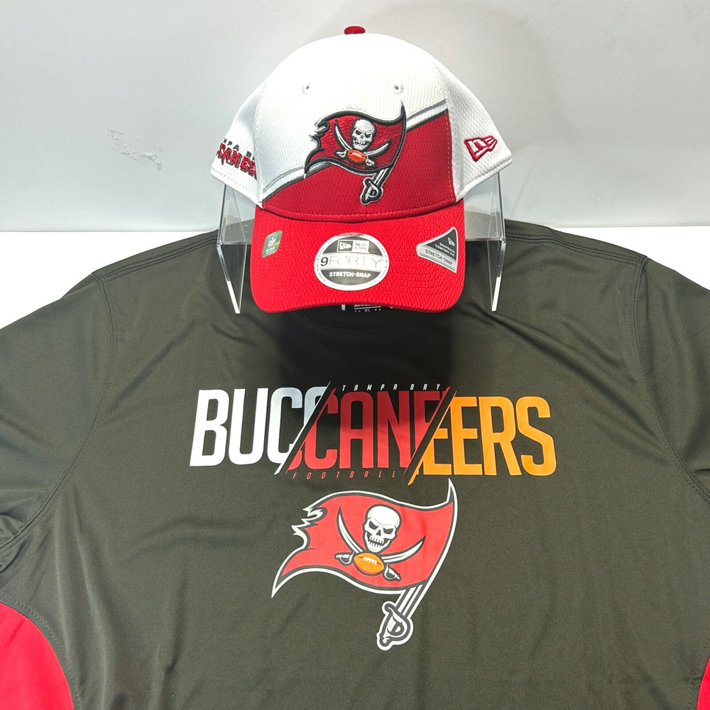 NFL Official Tampa Bay Bucs Mens Dri Fit Jersey Size XL + New Era 9Forty Hat/Cap